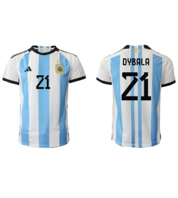 Argentyna Paulo Dybala #21 Koszulka Podstawowych MŚ 2022 Krótki Rękaw